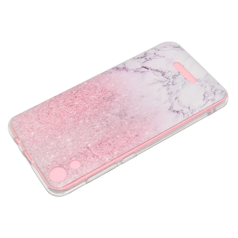 DULCII for Wiko Lenny 4 Smartphone Case Cover Pattern Printing TPU Soft Back Coque Capa Funda- Pink Marble |