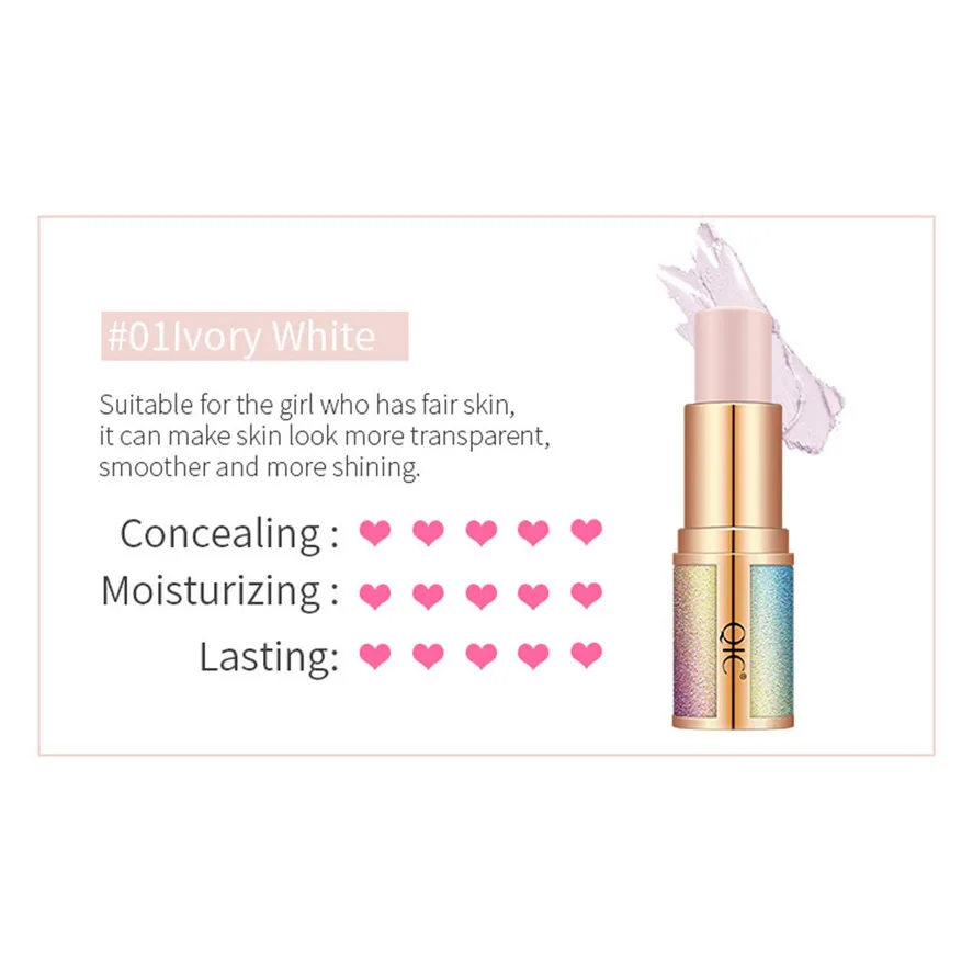 1PC Facial Concealer Stick Prime Paste Foundation Long Lasting Brighten Coverage Shade Makeup Hide Blemish | Красота и здоровье