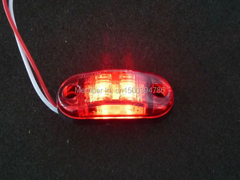10pcs12V 24V прозрачный светодиодный красный внешний светильник 2 5 &quotовальный