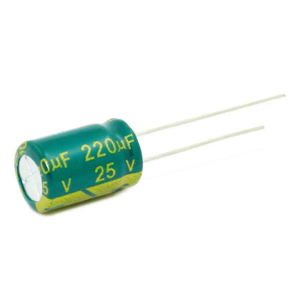 25V 220uF 8x12mm 10 шт./лот электролитический конденсатор с алюминиевой крышкой, 6,3 V 10V 16 V, алюминиевая крышка, 25В 220 мкФ 470 мкФ 1000 мкФ 1500 мкФ 2200 мкФ 3300 мкФ 10000 мкФ высокочастотное низкое сопротивление - Цвет: 25V 220uF 8x12mm