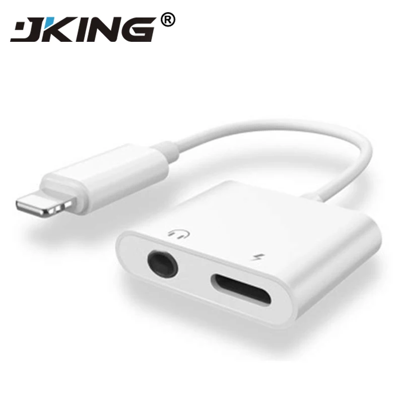 JKING 2 в 1 зарядное устройство с интерфейсом Lightning адаптер для прослушивания iphone X 8
