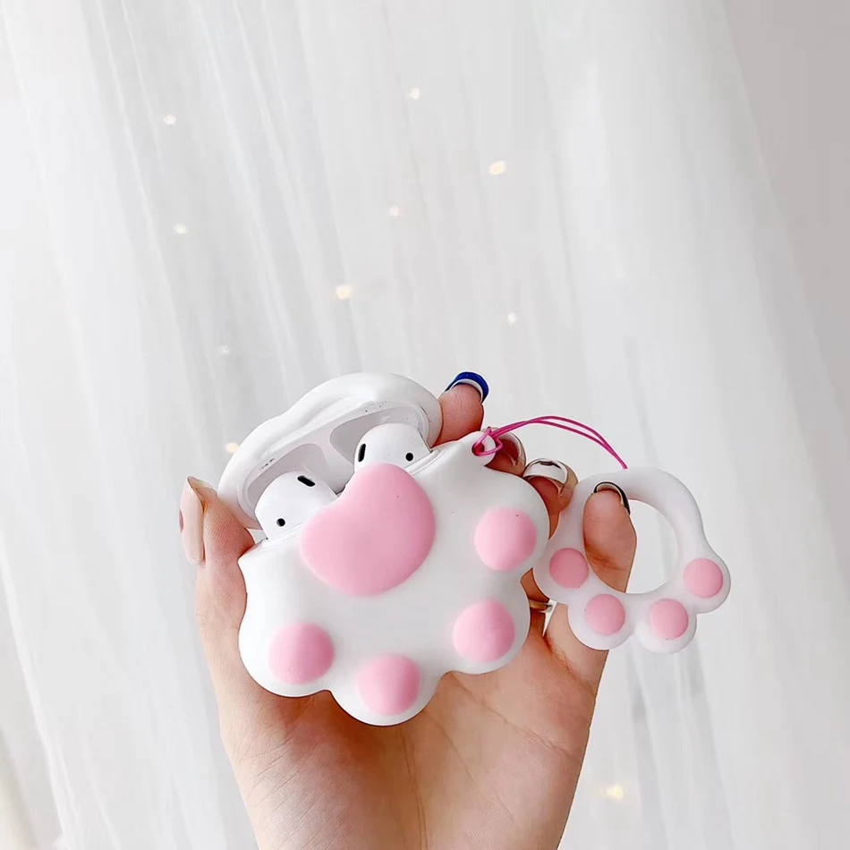 Для AirPods 1/2 чехол милый мультфильм кошка Наушники с когтями чехол s для Apple Airpods 2 Kawaii мягкий защитный чехол с кольцом на палец
