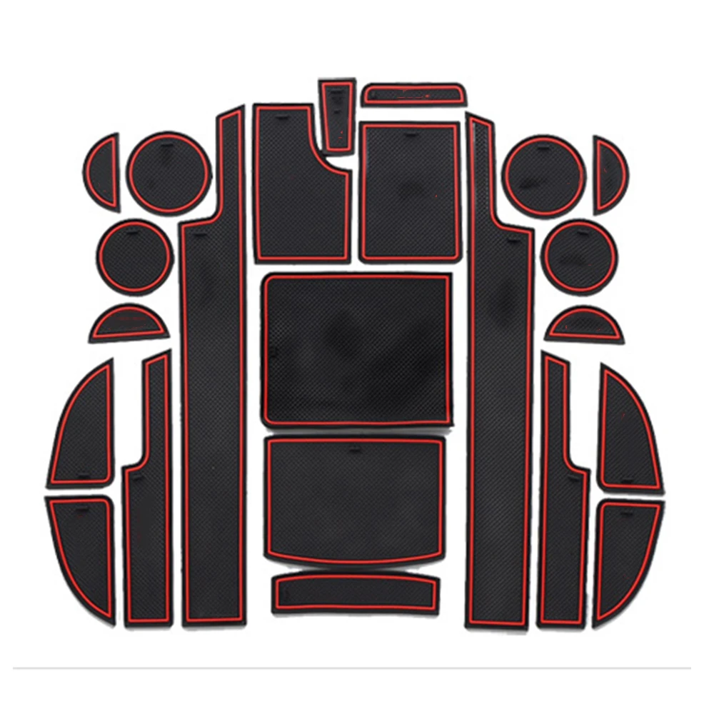 For Dodge Journey 2013+ Non-Slip Interior Door Gate Slot Pad Panel Cup Mat 23Pcs