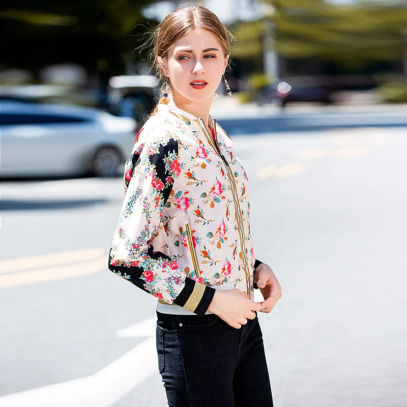 Coat Runway High Quality 2020 Autumn New Women'S Fashion Party Office Vintage Elegant Chic Flower Print Long Sleeve Jacket | Женская
