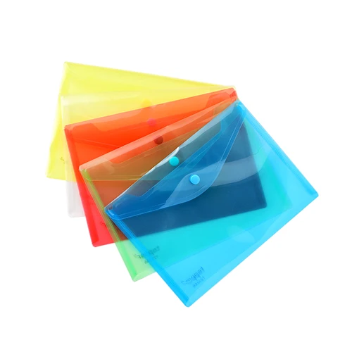 24X17CM mix 5colors 12 шт./компл. a4 файл Фолд прозрачные пластиковые папки A5 Сумка для документов офисная папка сумка для хранения продуктов школьные принадлежности - Цвет: 24X17CM mix 5colors