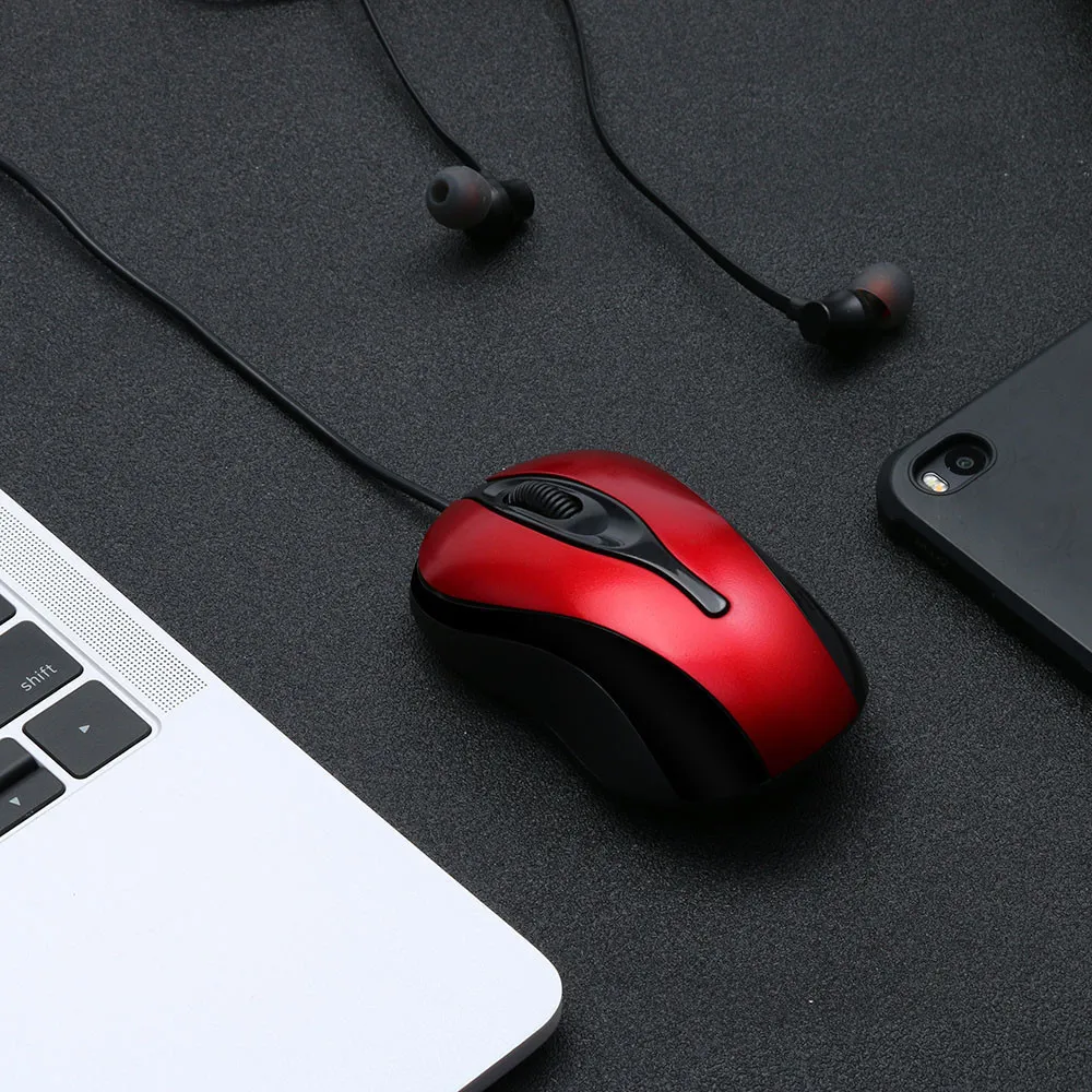 VOBERRY USB Проводная мышь 2 0 1000DPI кнопки офисная черная светодиодная подсветка