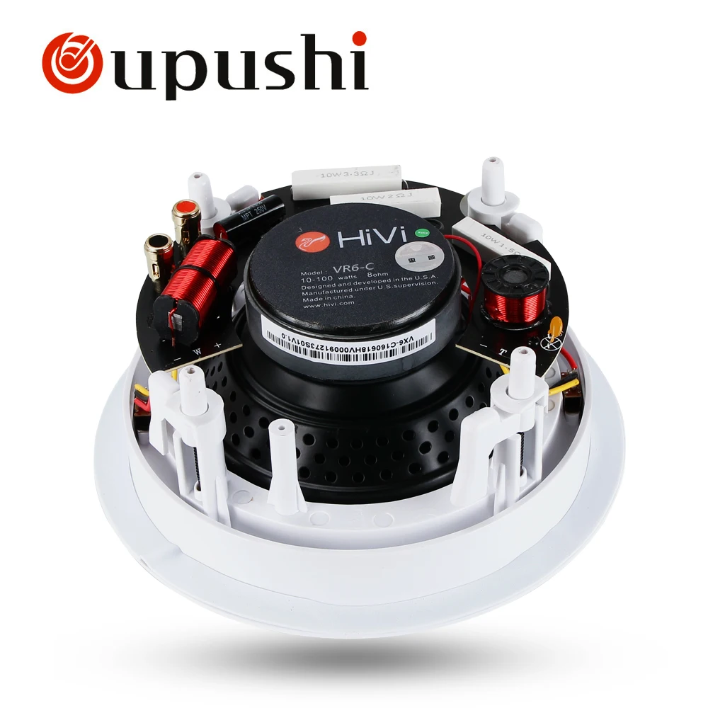 Oupushi 8 ом коаксиальный кабель Hi-Fi потолочный Динамик 2-путь домой Театр настенный динамик 6,5 дюймов Conant Impendance фоновой музыки Динамик