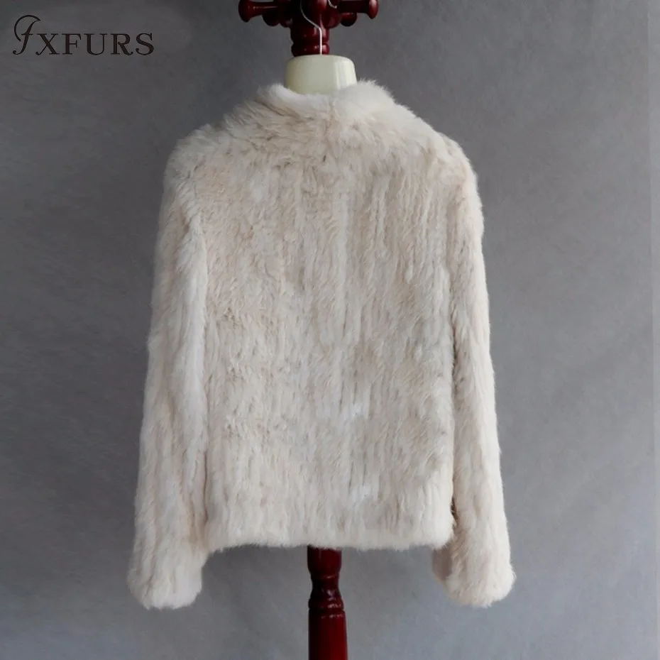 FXFURS натуральный мех кролика пальто модные меховые куртки зимняя теплая верхняя одежда кролика меховой кардиган женский стиль