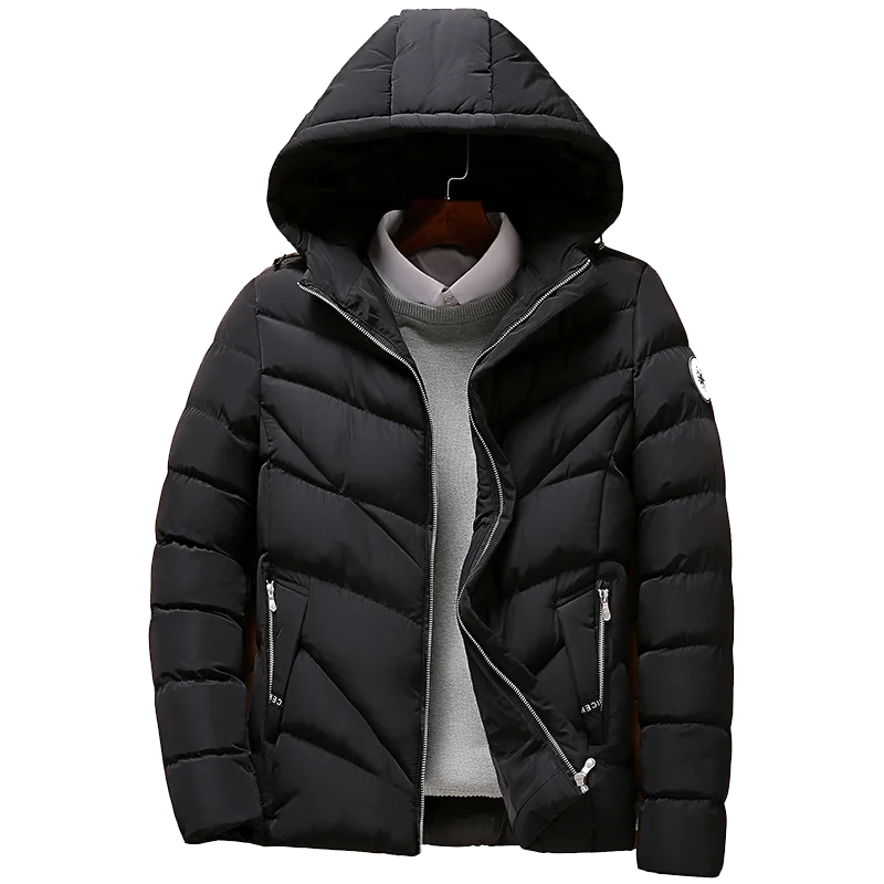 Парка мужская с капюшоном плотная теплая куртка эполетами однотонная