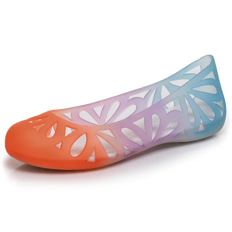 2017 Градиент Цвета 3 Цветочные Девушки Сандалии Желе Обувь Летом Пляж Мокасины