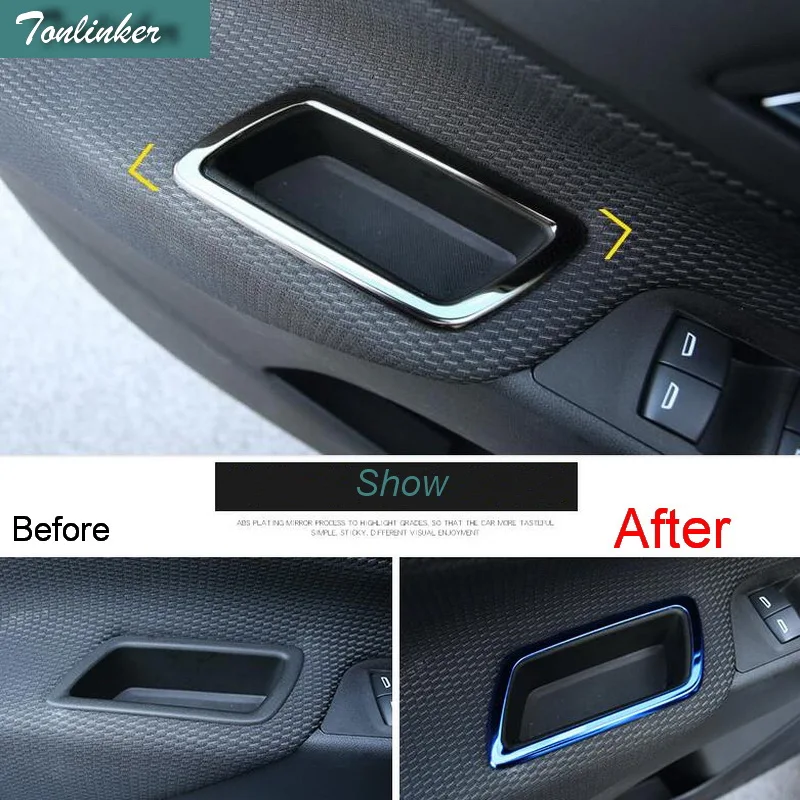 

Tonlinker Cover Case Stickers for Chevrolet Equinox 2017 Car Styling 4 PCS stainless steel door handle packet cover sticker