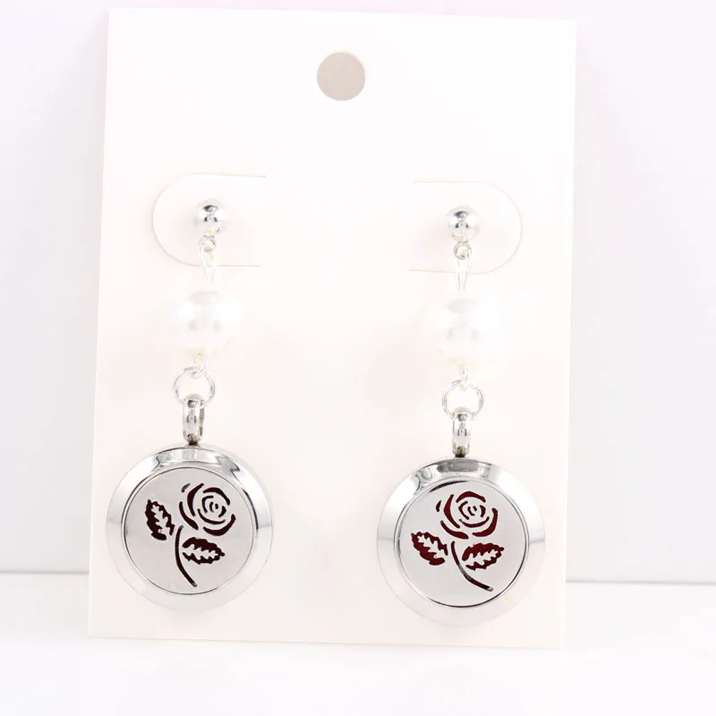 Новое поступление 20 мм духи медальон Серьги Серебро с распылением
