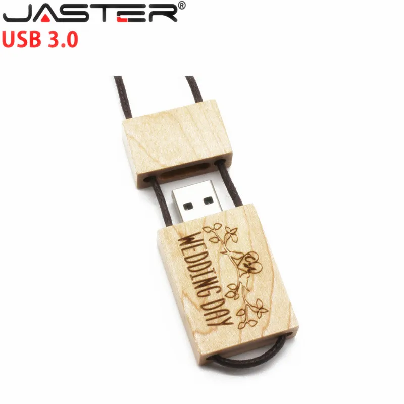 Деревянный USB-флеш-накопитель JASTER 4 ГБ 16 32 3 0 гравировка USB палочка для создания