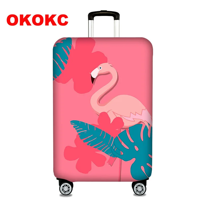 OKOKC дорожный Толстый эластичный чехол для чемодана Фламинго защитный чехол, применяется к 18-32 ''чехлам, аксессуары для путешествий