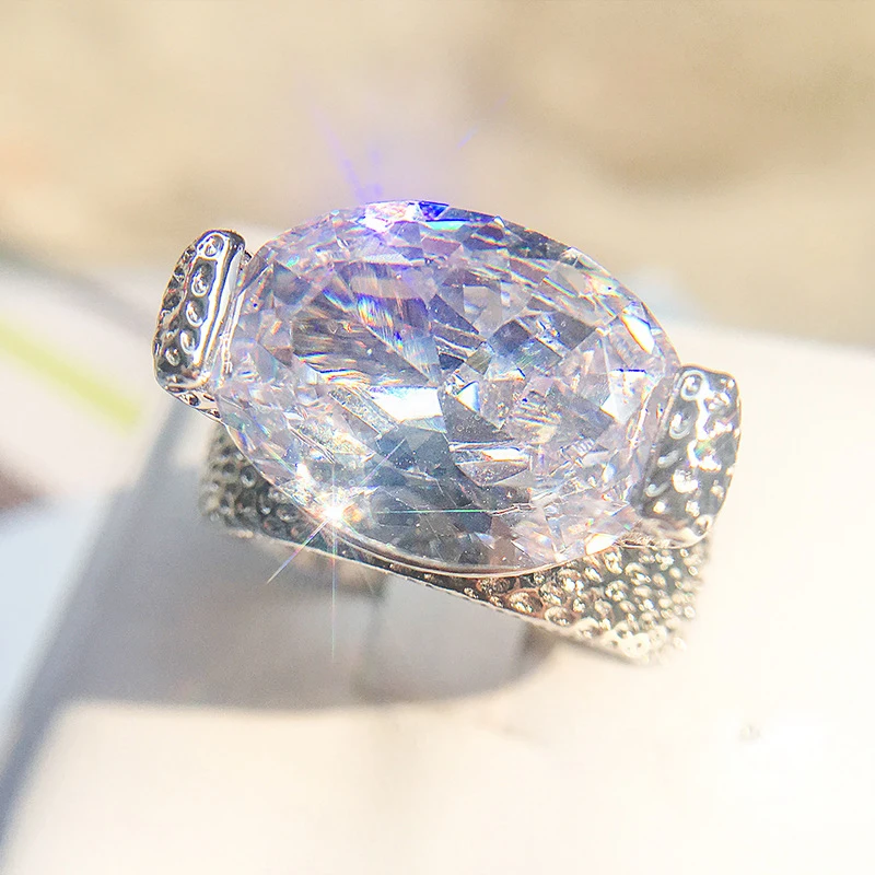 Оригинальный твердый 925 Серебряные Цвет набор колец AAAAA 5ct CZ обручальные кольца с