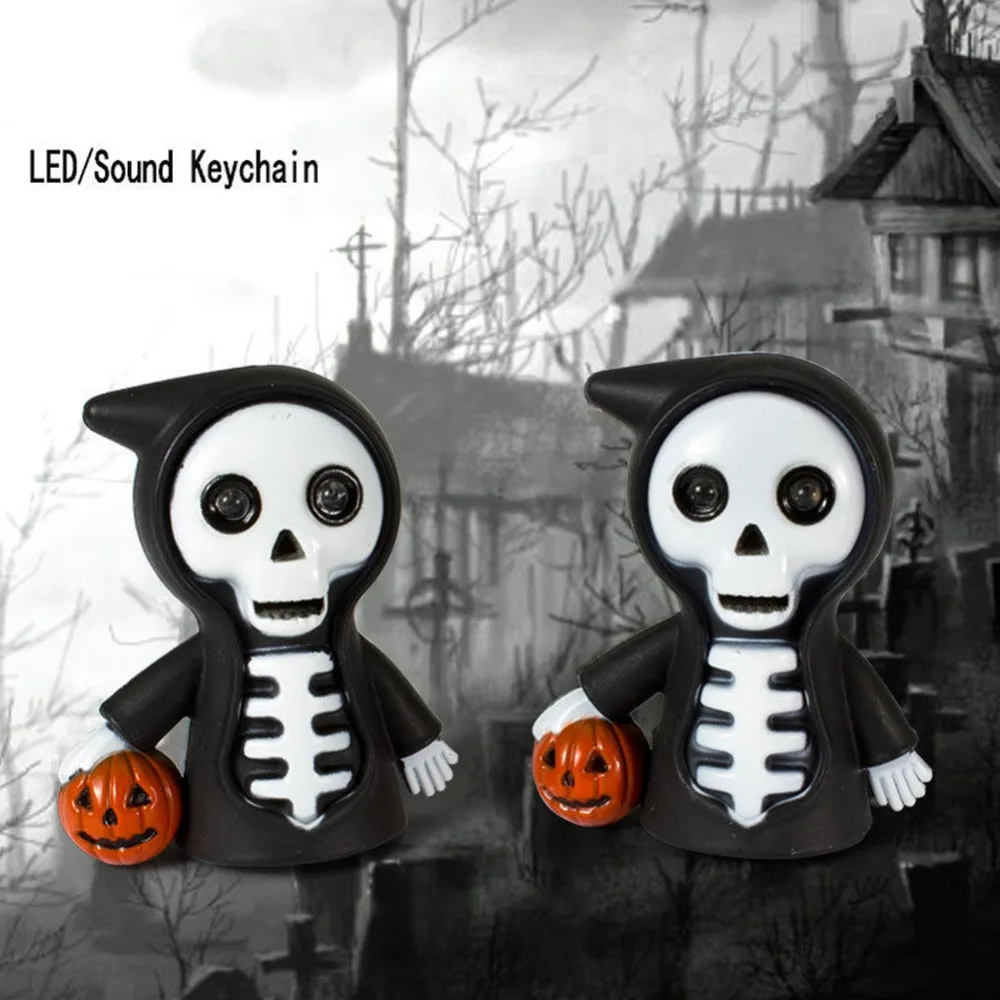1 шт. Хэллоуин привело звука фонарик брелки смерть Скелет Тыква Декор ювелирных
