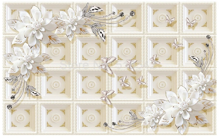 Заказ росписи обои Европейский Стиль цветочным узором 3D тиснением фото Задний план Обои для Гостиная Книги по искусству настенная живопись