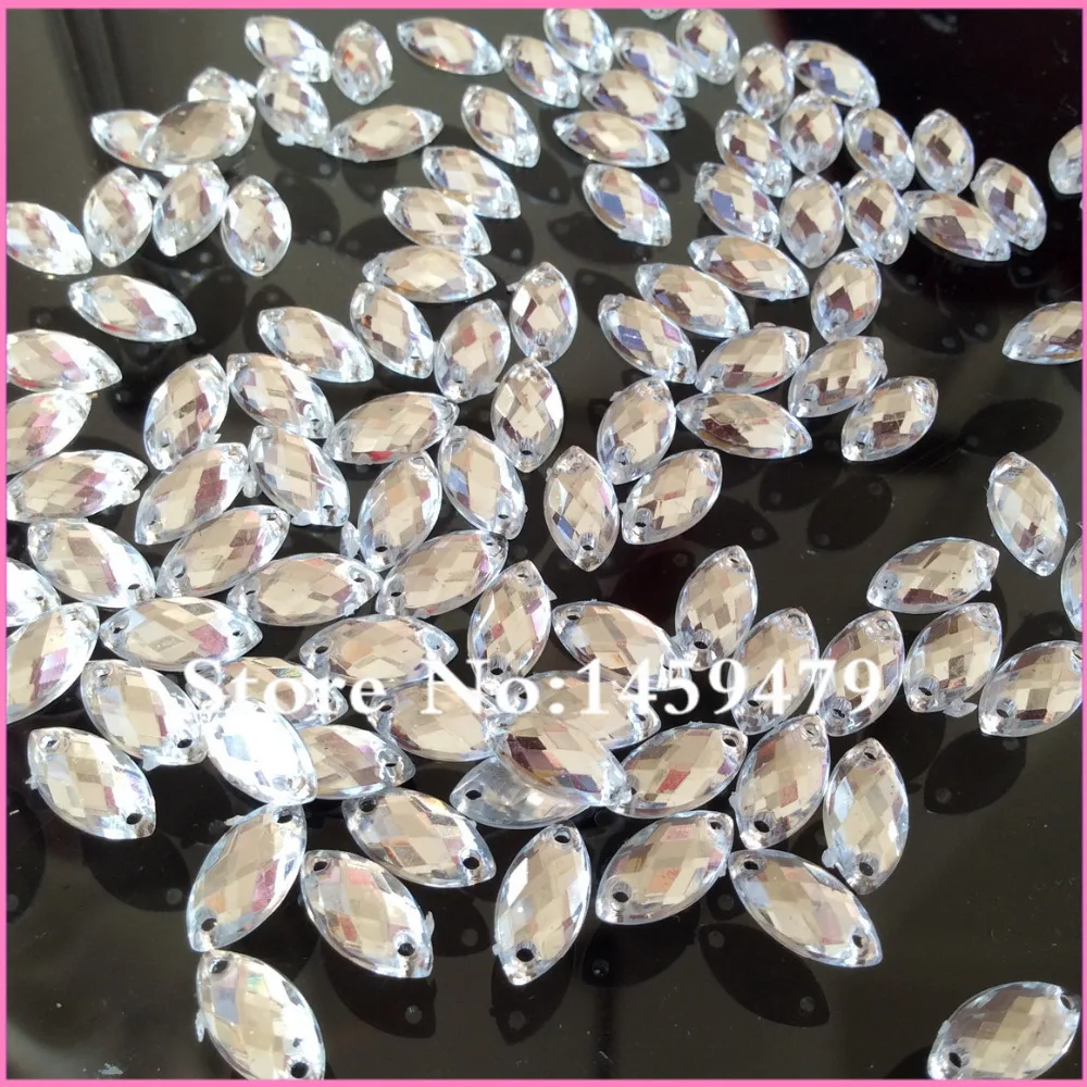 Free Ship! Delicate small White Color 800pcs 5x10mm FlatBack Horizontal Plane Acryl Rhinestones Accessories Sewing Marquise L3 | Дом и сад