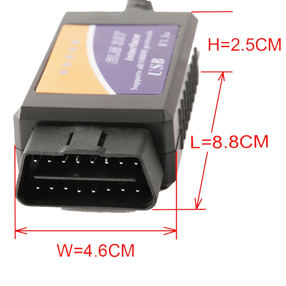 Бегемот USB Bluetooth WIFI ELM327 OBD2/OBDII ELM 327 V1.5/V2.1 для Android IOS автоматический диагностический
