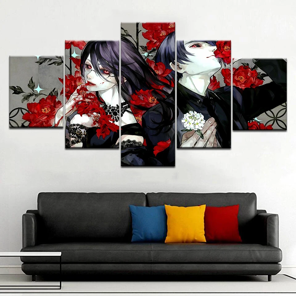 Фото Анимэ Tokyo Ghoul 5 Панель HD Печать настенный постер Холст Искусство Живопись для дома гостиная украшения №3