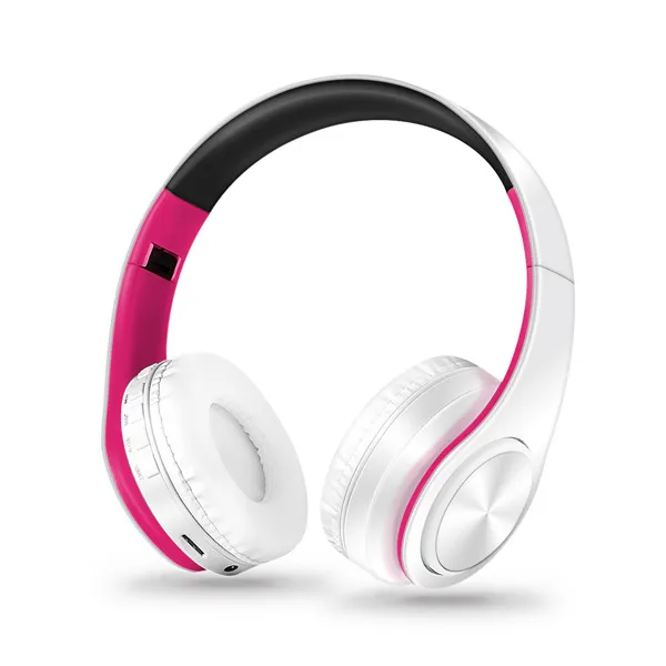 white pink TOPROAD, портативные Bluetooth наушники, Беспроводная стереогарнитура, поддержка FM радио, TF, Solt, AUX, громкая связь, для iPad, смартфона, ПК - Цвет: white pink