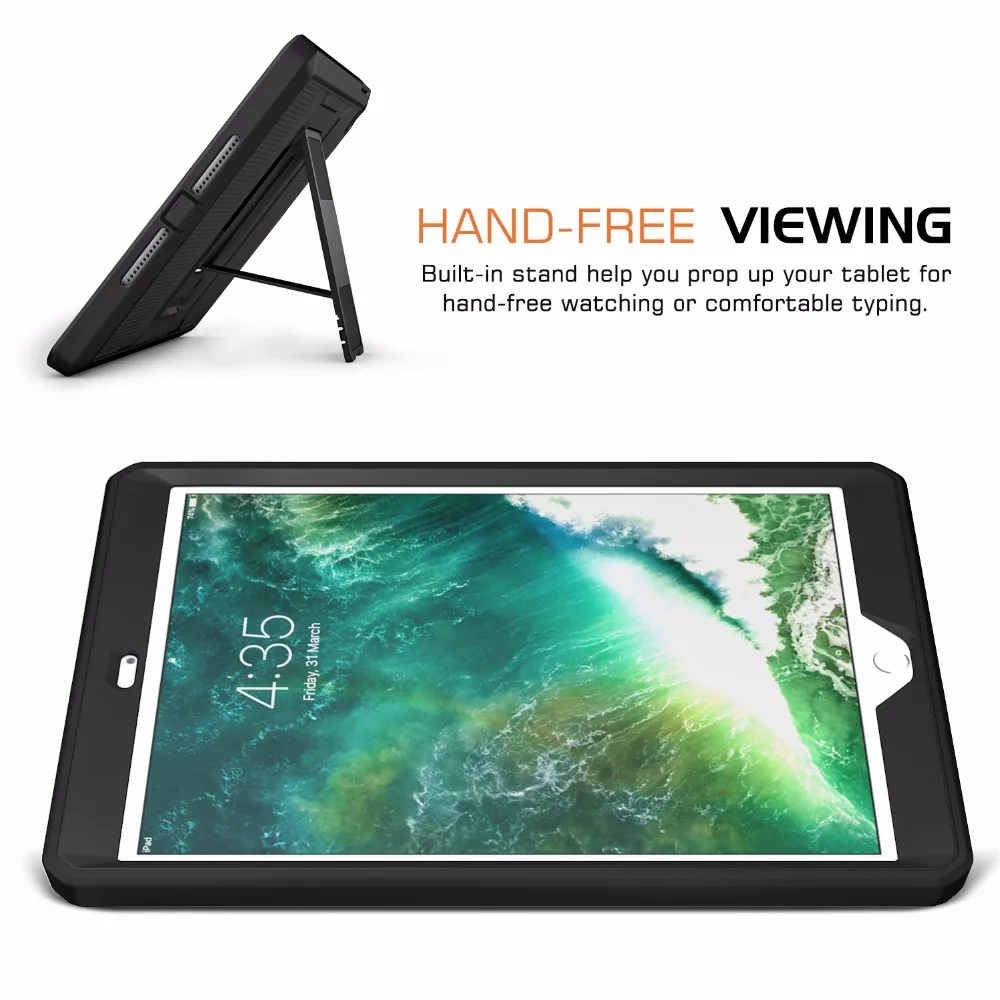 Чехол для 2018/2017 iPad 9 7 6 го/5 го поколения [Heavy Duty] ударопрочный полноразмерный