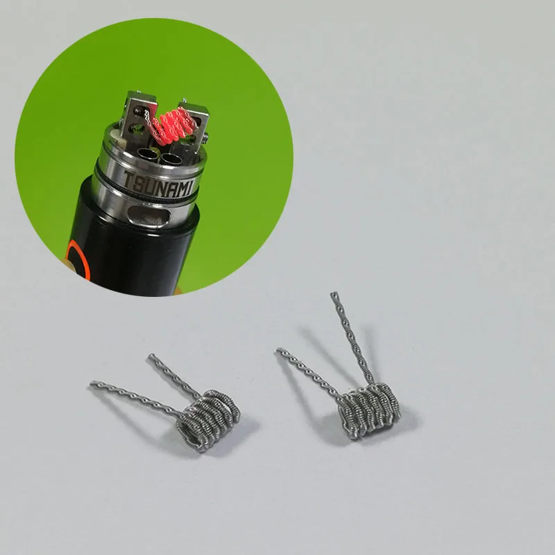 Плоская скрученная спиральная катушка Clapton Quad Tiger для нагрева электронной сигареты