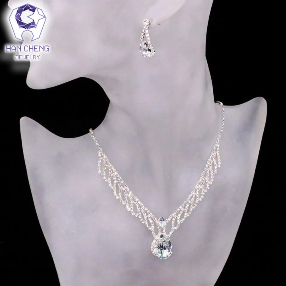 HanCheng новые свадебные стразы капли воды ослепляющие прозрачный белый AAA циркон