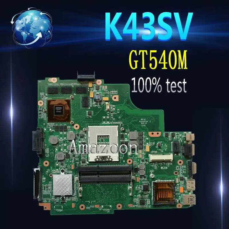Оригинальная материнская плата Amazoon K43SV для ноутбука For Asus K43S X43S K43SJ K43SM