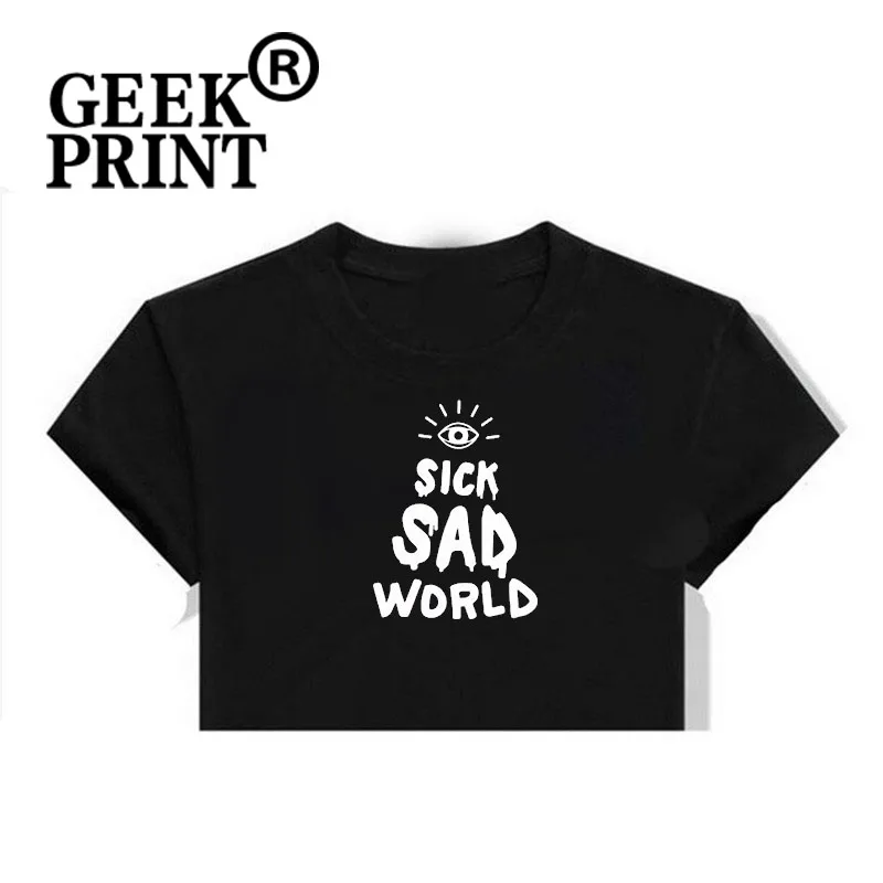 Женская футболка с буквенным принтом Sick Sad World повседневные Забавные футболки для