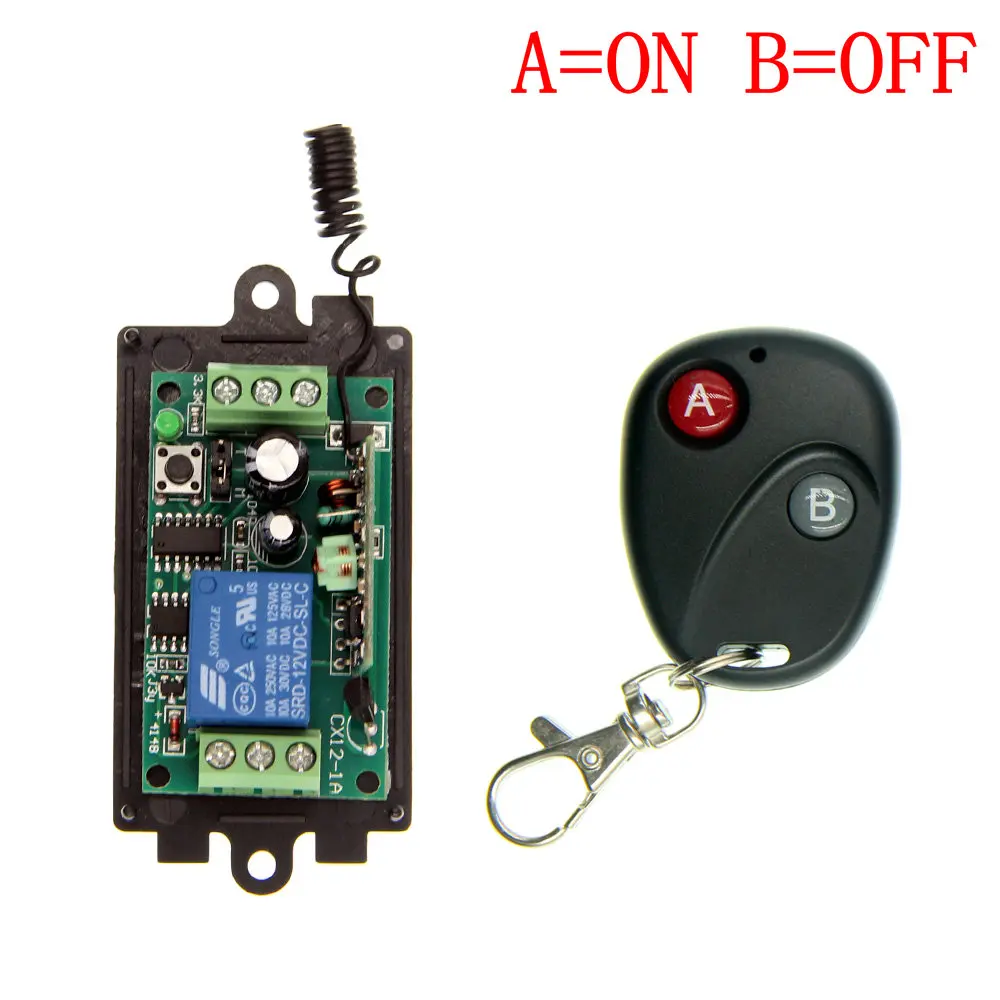 DC 9V 12V 24V 1 CH 1CH RF беспроводной переключатель системы дистанционного управления