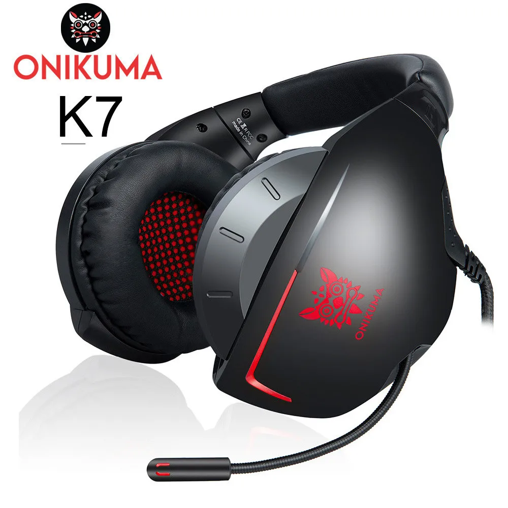 ONIKUMA K7 PS4 игровая гарнитура PC стерео бас наушники шлем с микрофоном для мобильного телефона Xbox One планшет