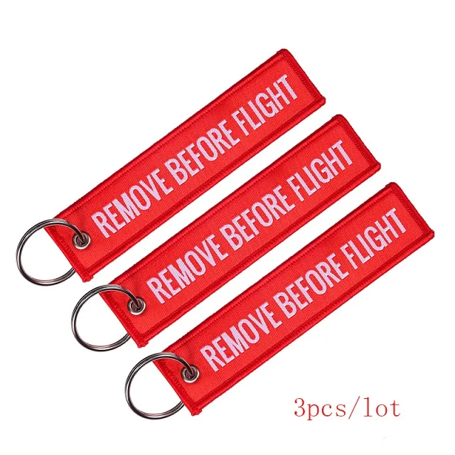 3pcs Remove Before Flight Jacqurad Плетеный брелок для авиации подарки ткань ярлык для ключей индивидуальный брелок Модные украшения sleutelhanger - Цвет: 3pcs