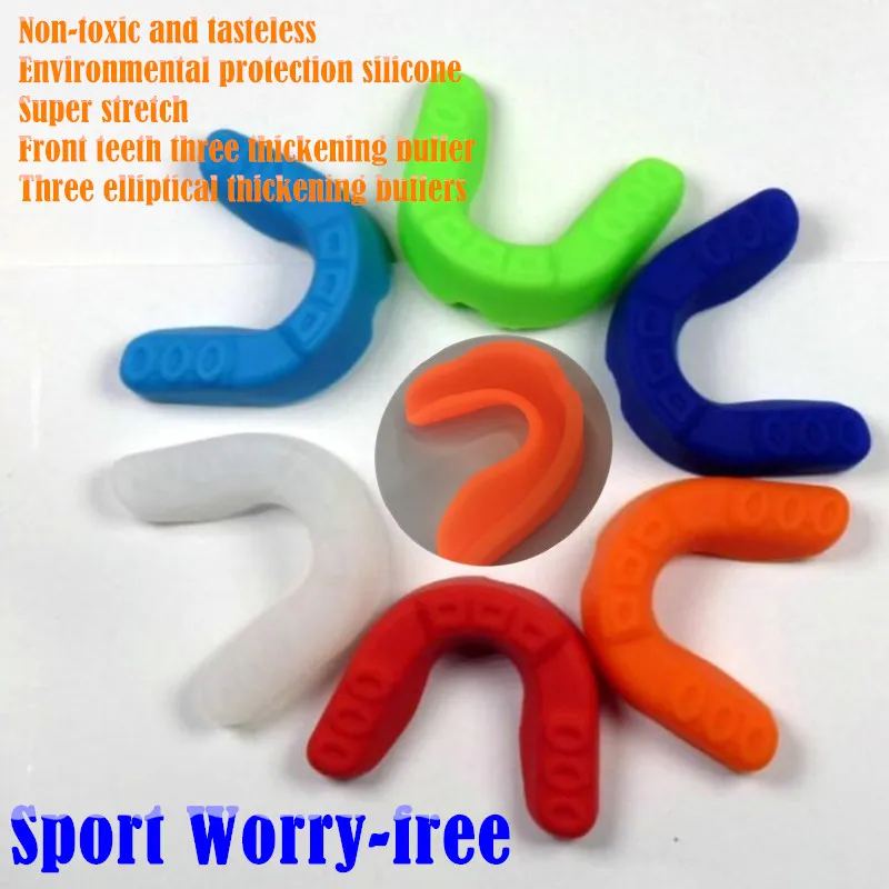 100pcs Stretch Single Side Silicone Mouthguard Braces /Denture/Football Basketball Boxing Gum Shield Gear Sport Tooth Protection