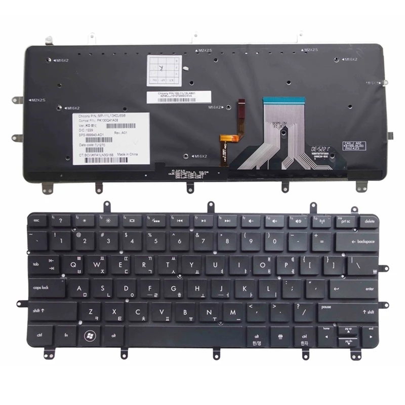 

KR Black New Korean keyboard FOR HP FOR Spectre XT Pro 13-2000 backlight Laptop Keyboard
