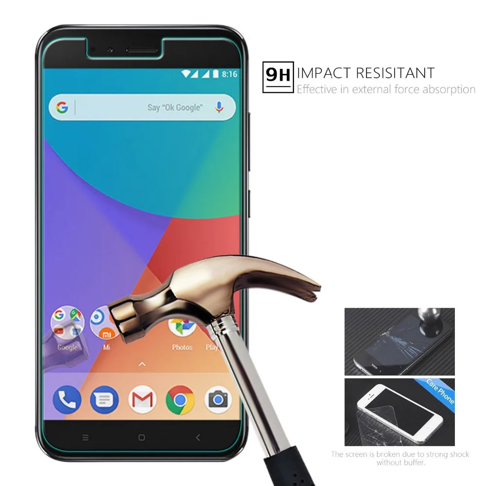 2 шт. 9H 2.5D прозрачная пленка для Xiaomi Mi A1 / 5X закаленное стекло пластиковая защитная