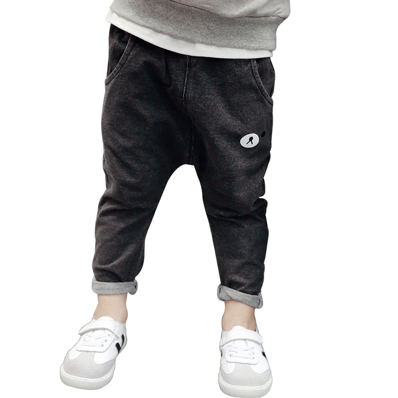 

Baby Boy Pants Autumn Winter Cotton Kids Casual Long Trousers Baby Boy Clothes Harem Pants Cartoon Elastic Waist Denim Pants