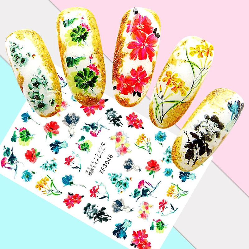 Декоративные наклейки для ногтей сделай сам рисунок с китайскими чернилами