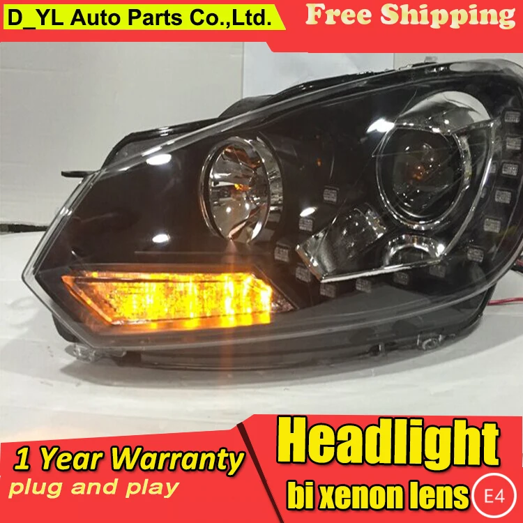 D_YL автомобильный Стайлинг для VW Golf 6 фары 2010 2012 golf mk6 светодиодный ные DRL