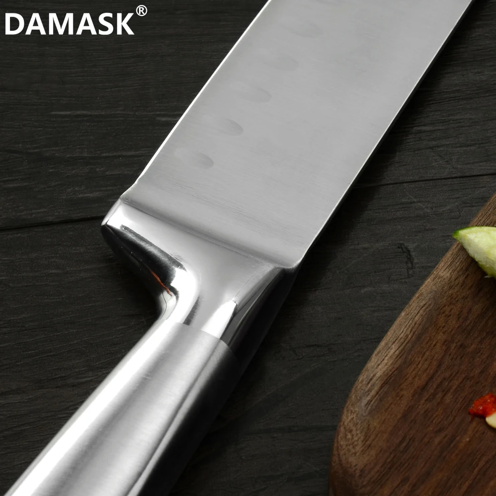 Дамасский набор кухонных ножей из нержавеющей стали, нож Santoku, ножи для мяса, овощей, очень острое лезвие, японский стиль, набор кухонных ножей