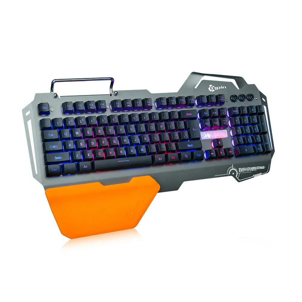7pin PK820 104 ключи Gaming мембранная клавиатура с RGB Подсветка телефона держатель для Linux