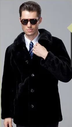 100% гарантированное пальто из овчины Мужская Подлинная искусственная норковая