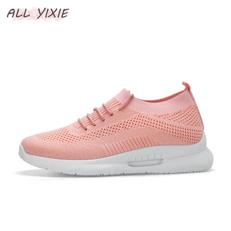Все YIXIE 2019 новые женские кроссовки на платформе модные летние сетчатые дышащие