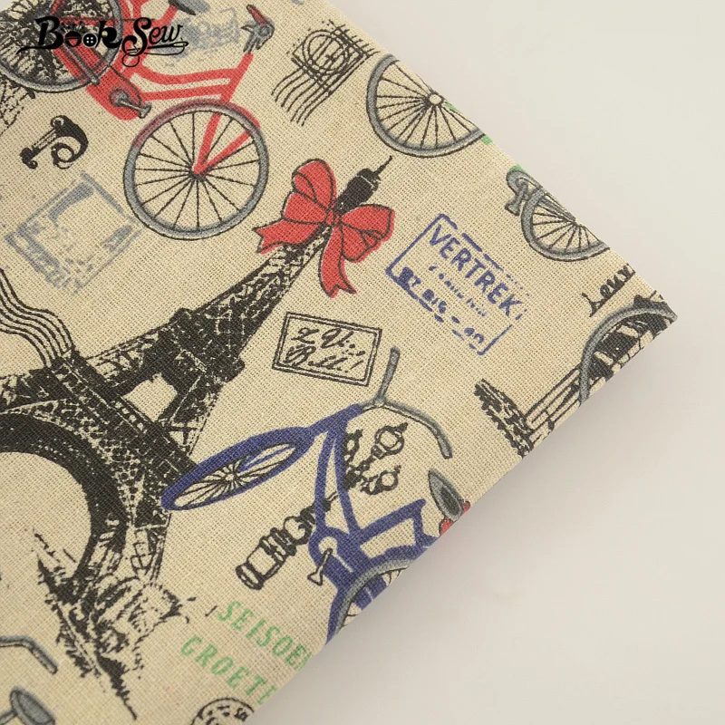Печатная Эйфелева башня дизайн Booksew Текстиль хлопок льняная ткань Парижская тема швейный материал для сумки скатерть занавеска подушка