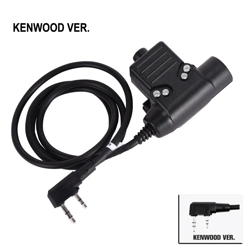 tactical headset ptt plug for kenwood walkie talkie icom midland motorola radio phone military headset adapter u94 ptt free global shipping