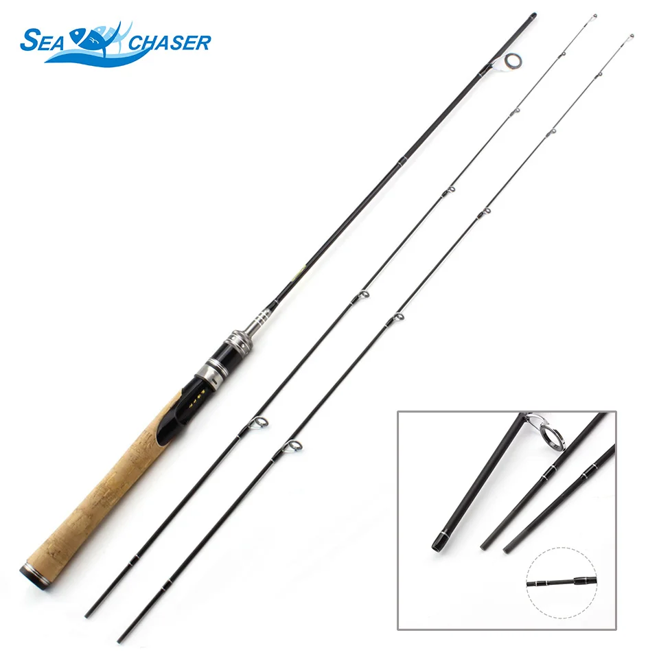

Promotion! 1.68m ul Carbon Fishing Rods Lure 1.5-5g 3-6lbs line weigh Ultra Light lure 2Solid tips lure rod