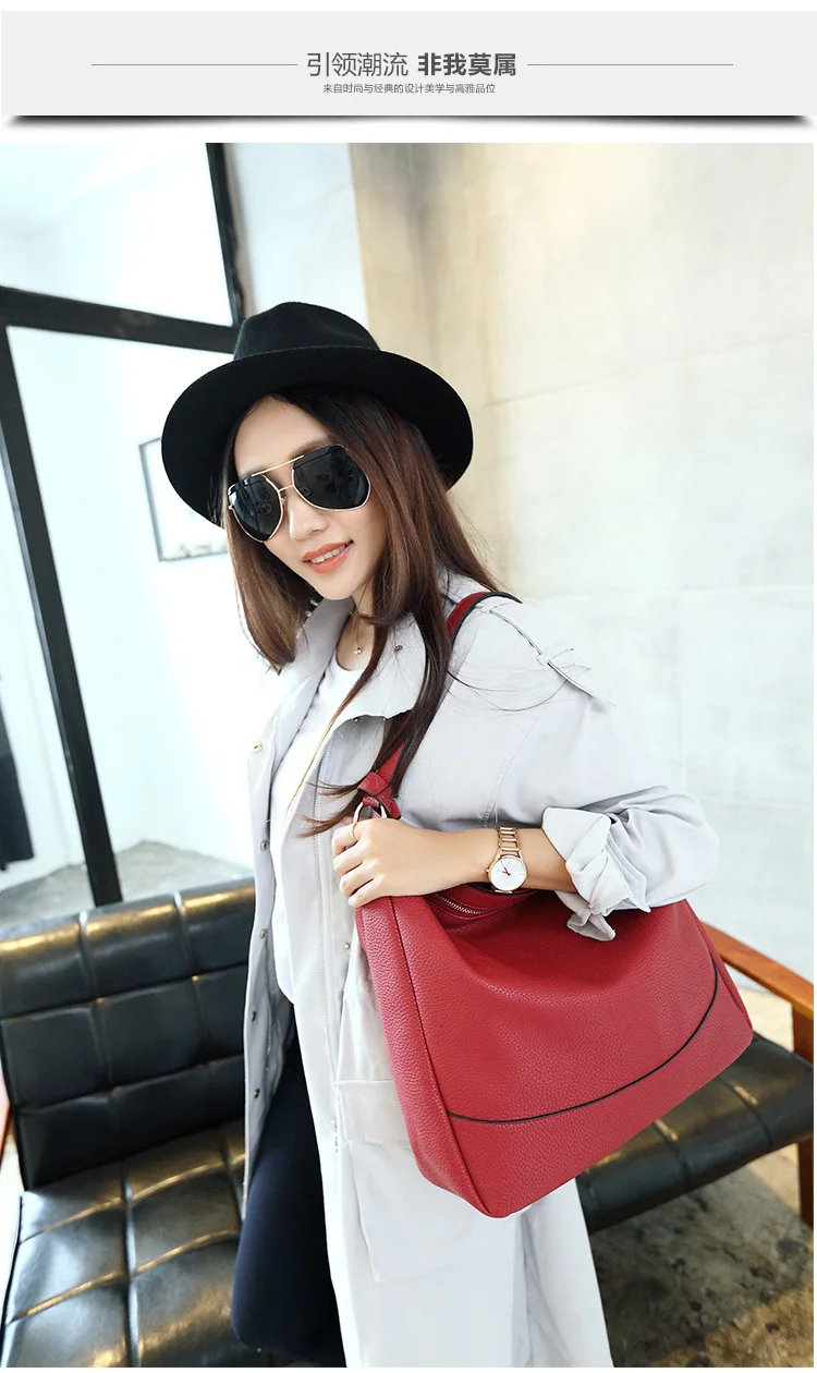 Jonon High Quality PU Leather Women Bag Shoulder Bags Solid Big Handbag Large Capacity Top-handle Fashion New Arrival | Багаж и сумки