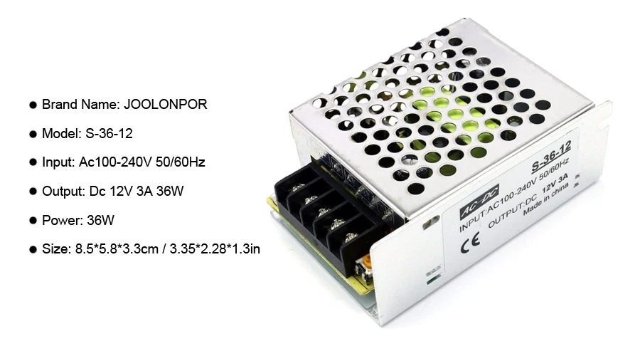 Питание Dc 12V 2A 3A 5A 10A 20A 30A 40A 50A 60A Led Питание мощностью 10 Вт, 30 Вт, 50 Вт, 60 Вт 100W 120W 250W 360W 500W 600W 800W 1000W