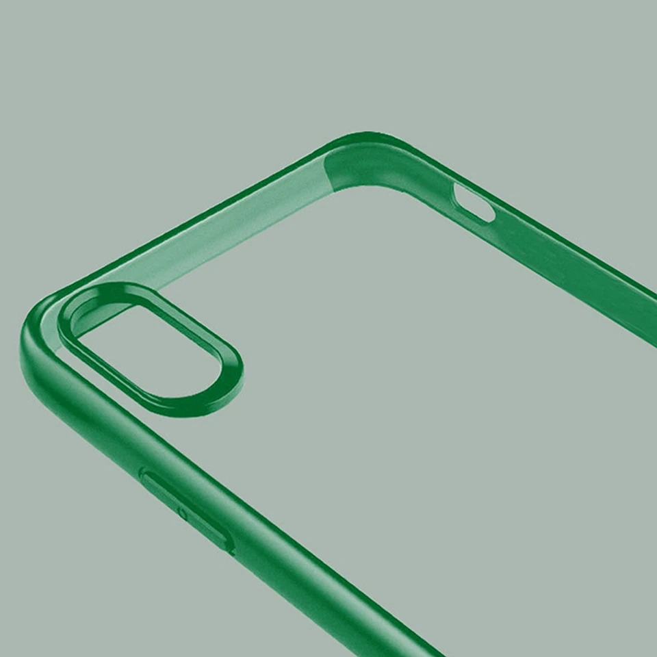 Xiaomi чехол для телефона для iPhone X XR XS Max 8 7 Plus прозрачный из ТПУ и ПК чехол противоударный цветной каркас задняя крышка
