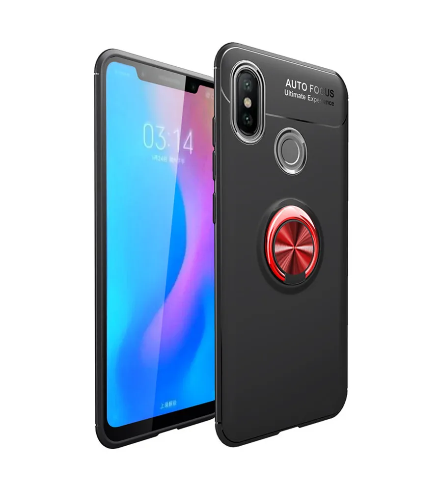 RedBlack На магните с подставкой-держателем в виде кольца чехол для Xiaomi mi 8 6 6X 5X A1 A2 mi x 2 2S Max2 pocophone f1 для Red mi s2 Y2 4A 4X Note 4/Note 5 5A Pro - Цвет: RedBlack